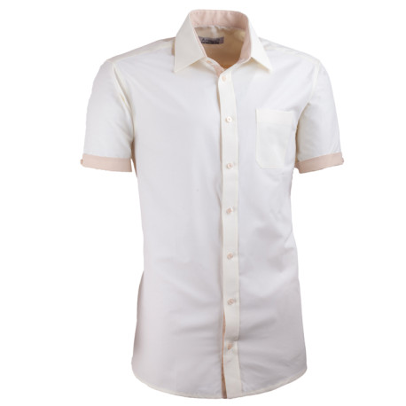 Šampaň košile slim fit kombinovaná Aramgad 40237