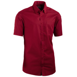 Červená pánská košile slim fit s krátkým rukávem Aramgad 40334