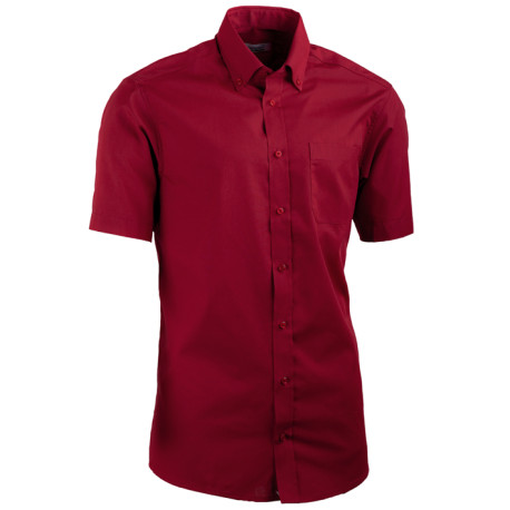 Červená pánská košile slim fit s krátkým rukávem Aramgad 40334